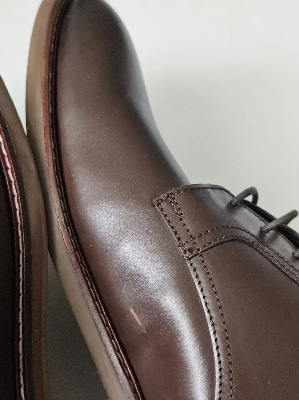 Ben Sherman Brent Plain Toe Leather Derby Dress Shoes Dark Brown Men's US 13 NWT